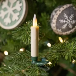 LED Clip-On Taper Candles, Set of 10 Christmas Tree Decorations
