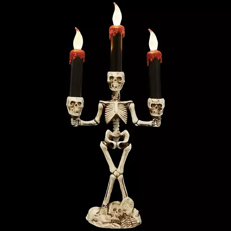 Clearance LED Dripping Skeleton Halloween Candelabra Halloween