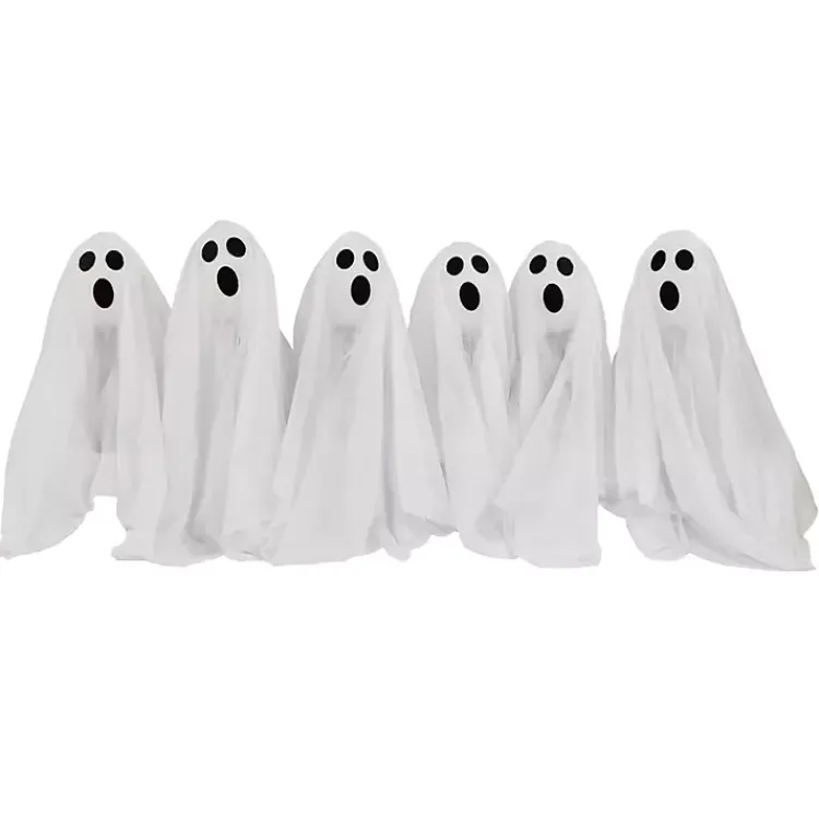 New LED Ghost Lawn Stakes, Set of 6 Halloween