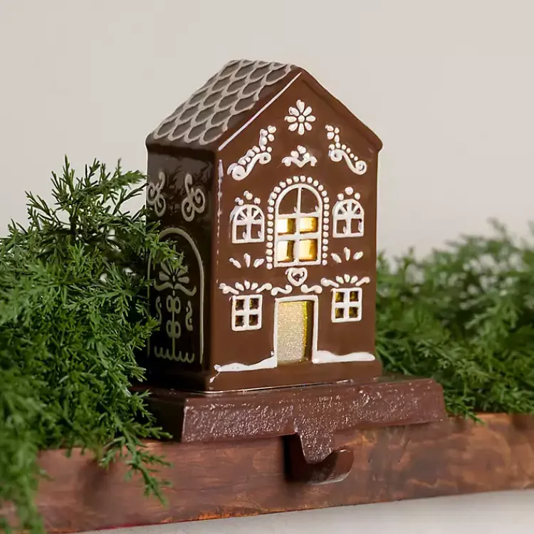 Outlet LED Gingerbread House II Stocking Holder Christmas Stockings & Stocking Holders