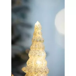 Outlet LED Glass Cone Snowy Trees, Set of 2 Christmas Decorations