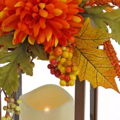 Clearance LED Mums and Berries Harvest Lantern Fall