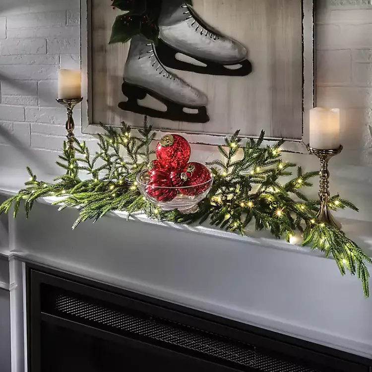 Clearance LED Natural Touch Norfolk Pine Spray Christmas Arrangements & Garland