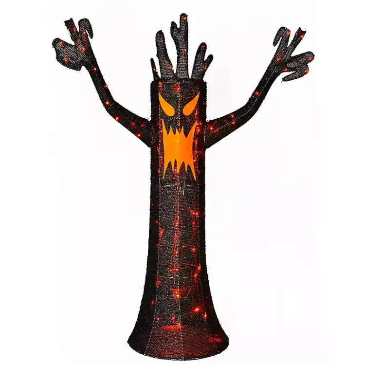 Online LED Orange & Black Haunted Halloween Tree, 4 ft. Halloween