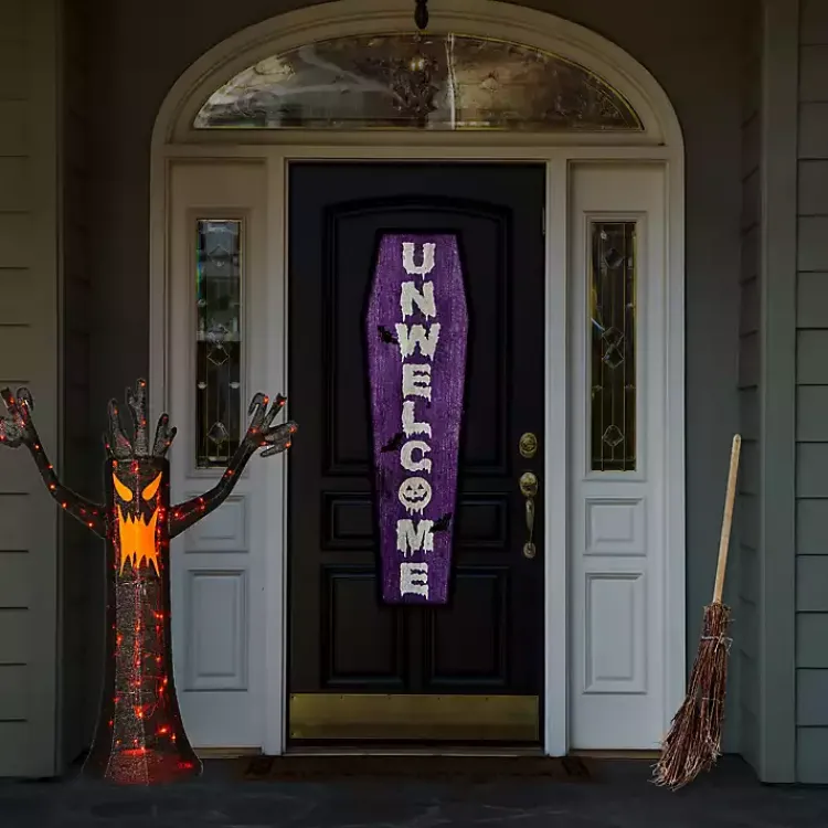 Online LED Orange & Black Haunted Halloween Tree, 4 ft. Halloween