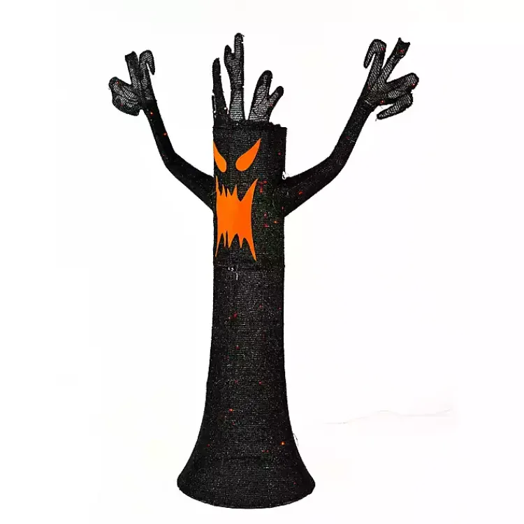 Online LED Orange & Black Haunted Halloween Tree, 4 ft. Halloween
