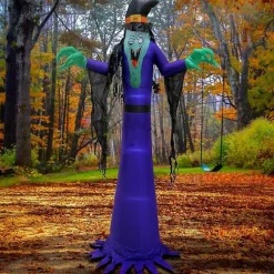 Online LED Purple Witch Halloween Inflatable, 12 ft. Halloween
