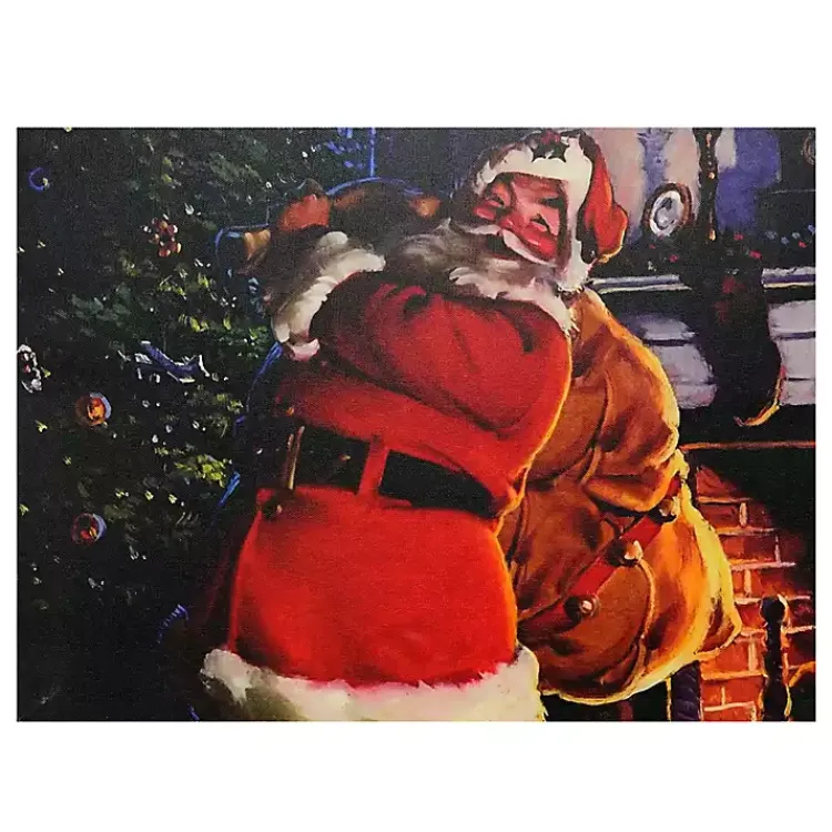 Outlet LED Santa with Gifts Canvas Art Print Christmas Art & Wall Decor