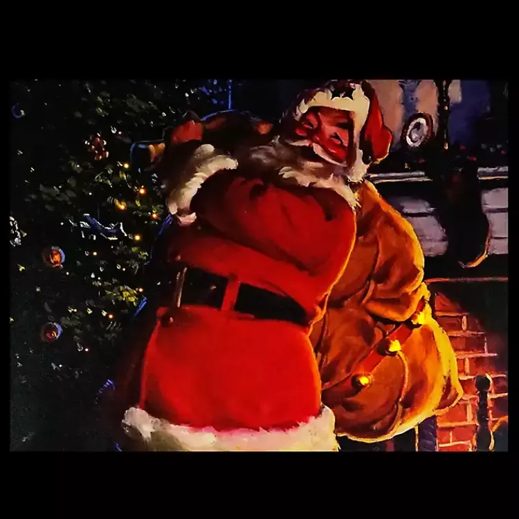Outlet LED Santa with Gifts Canvas Art Print Christmas Art & Wall Decor