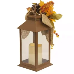 New LED Sunflower and Burlap Bow Lantern Fall