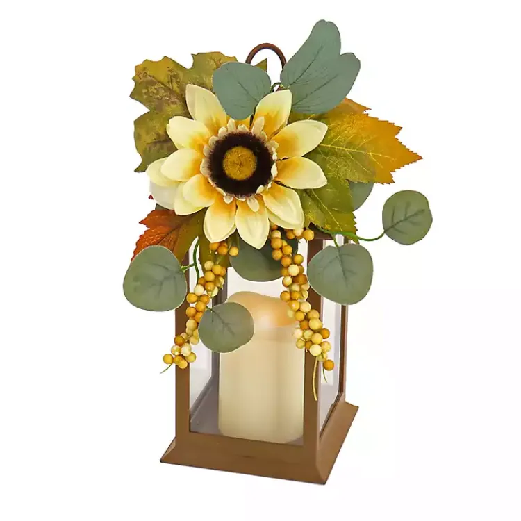 Sale LED Sunflower and Eucalyptus Lantern Fall