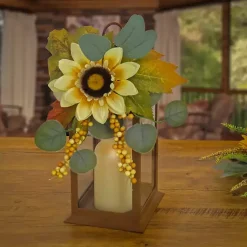 Sale LED Sunflower and Eucalyptus Lantern Fall