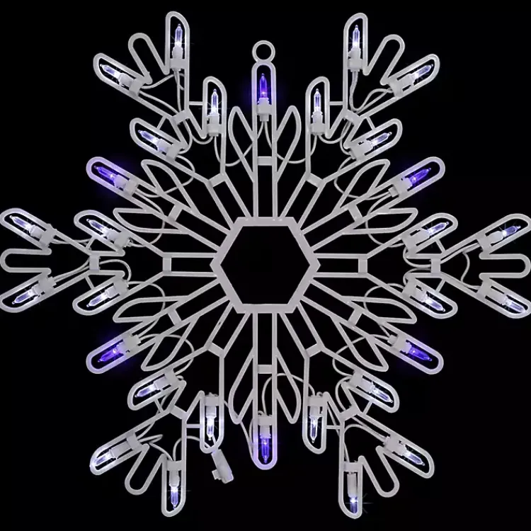 Best LED and Blue Snowflake Decoration, 15 in. Christmas Art & Wall Decor