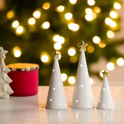 LED Ceramic Christmas Trees, Set of 3 Christmas Decorations