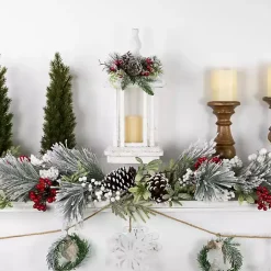 Clearance LED Christmas Lantern with Greenery Christmas Decorations