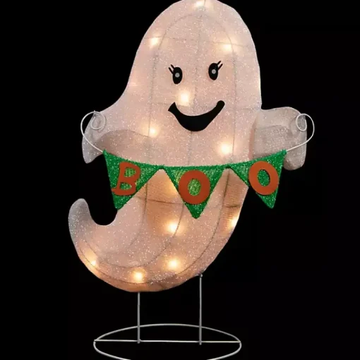 Best LED White Ghost Boo Banner Halloween Outdoor Décor Halloween