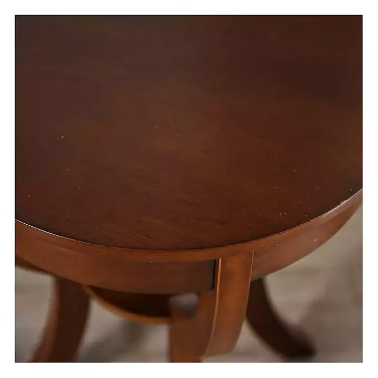 Kirklands Home Accent & End Tables|Leila Round Cherry Accent Table Brown