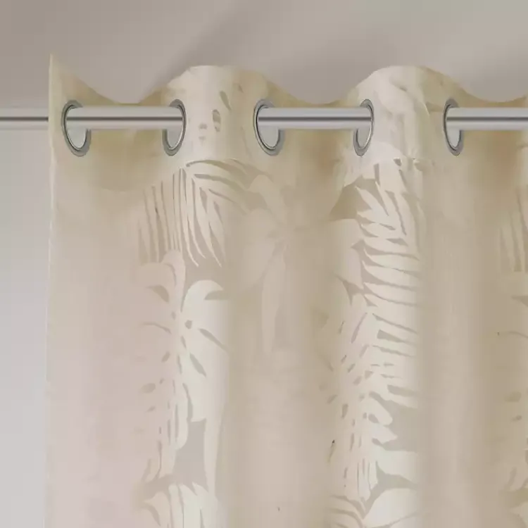 Kirklands Home Curtains & Drapes|Leilani Palm Leaf Curtain Panel, 63 in. Tan
