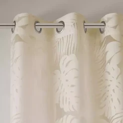 Kirklands Home Curtains & Drapes|Leilani Palm Leaf Curtain Panel, 95 in. Tan