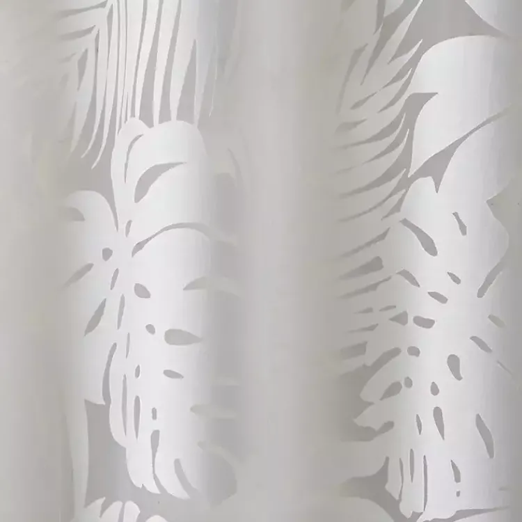 Kirklands Home Curtains & Drapes|Leilani Palm Leaf Curtain Panel, 63 in. White