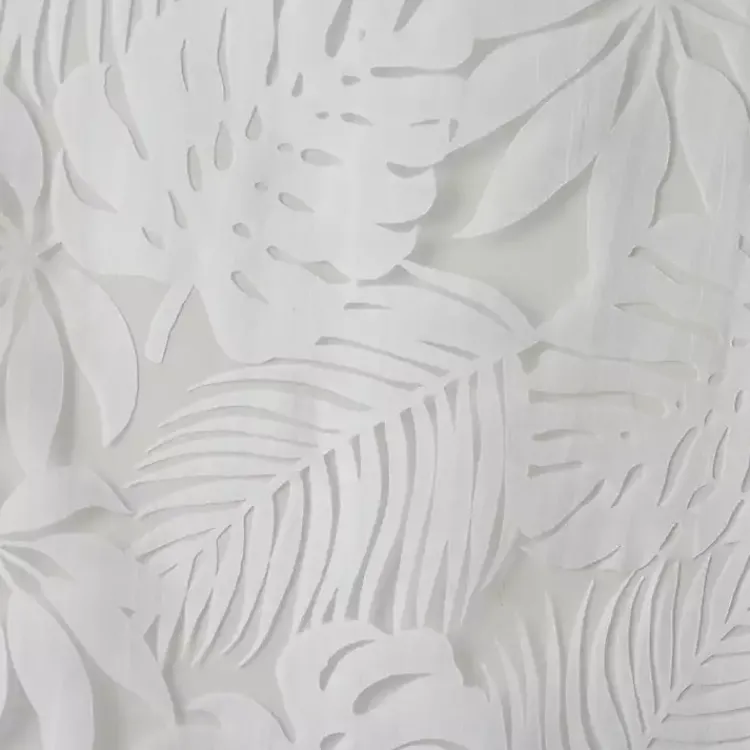 Kirklands Home Curtains & Drapes|Leilani Palm Leaf Curtain Panel, 63 in. White