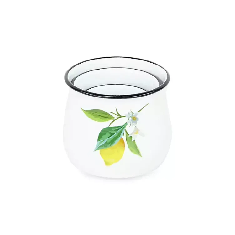 Discount Lemon Blossom Enamel Jars, Set of 3 Decorative Bowls & Jars
