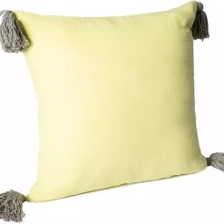 Sale Lemon Gauze Organic Tassel Throw Pillow Pillows
