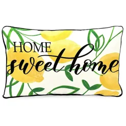Kirklands Home Outdoor Cushions & Pillows|Lemon Home Sweet Home Outdoor Lumbar Pillow