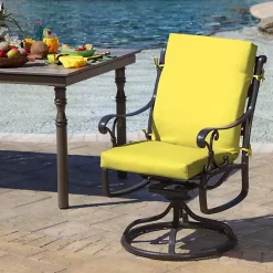 Kirklands Home Outdoor Cushions & Pillows|Lemon Leala Luxe Outdoor Dining Chair Cushion Yellow