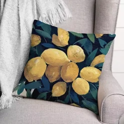 Kirklands Home Outdoor Cushions & Pillows|Lemon Tree Outdoor Throw Pillow