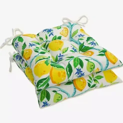 Kirklands Home Outdoor Cushions & Pillows|Lemon Tree Tufted Outdoor Seat Cushions, Set of 2
