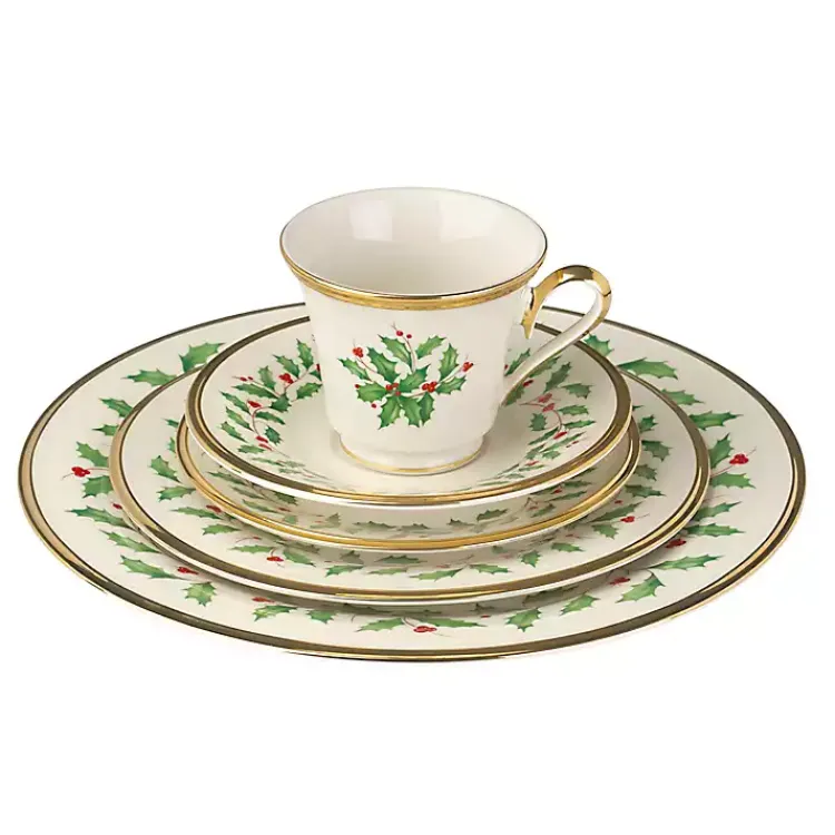 Best Lenox Holly Gold Edge 5-pc. Dinnerware Set Christmas Dining & Entertaining