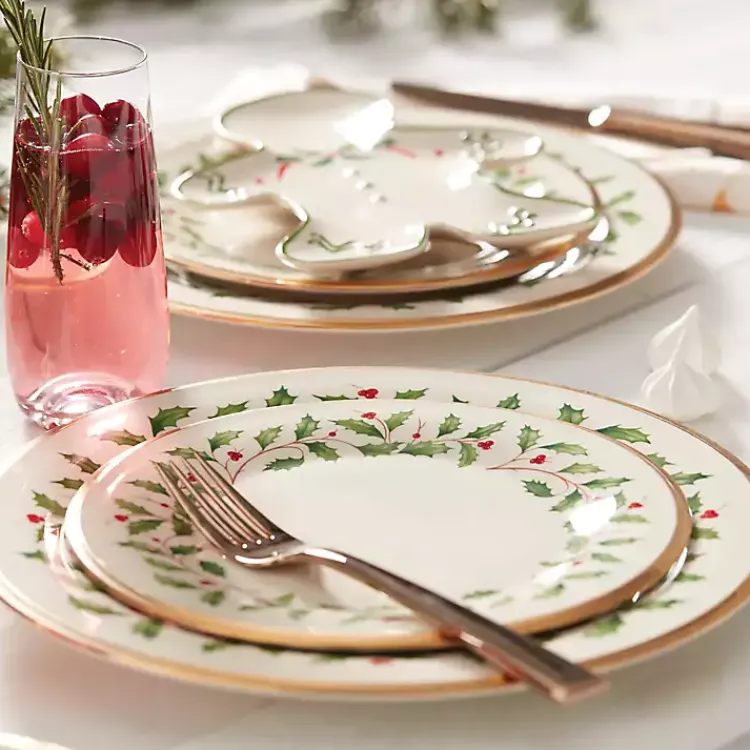 Best Lenox Holly Gold Edge 5-pc. Dinnerware Set Christmas Dining & Entertaining