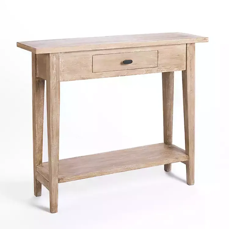 Kirklands Home Console Tables|Leo Natural Wood Console Table Tan