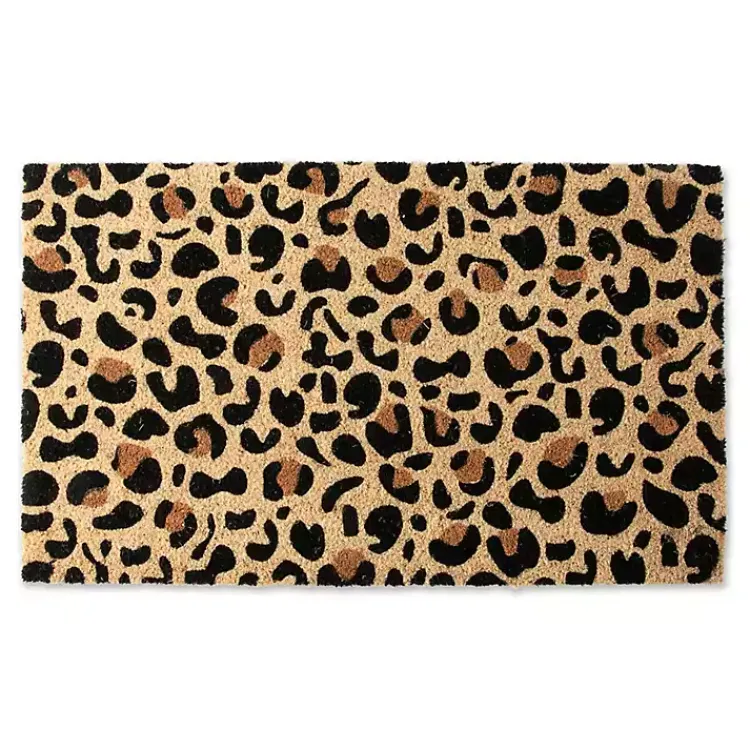Kirklands Home Doormats|Leopard Print Coir Doormat
