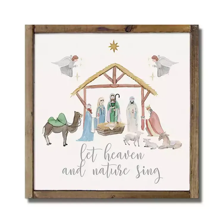 Let Heaven and Nature Sing Framed Wood Wall Plaque Christmas Art & Wall Decor