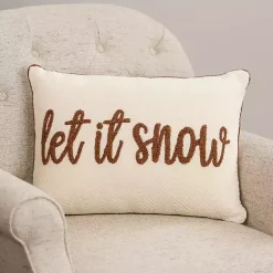 Outlet Let it Snow Diamond Woven Pillow Pillows
