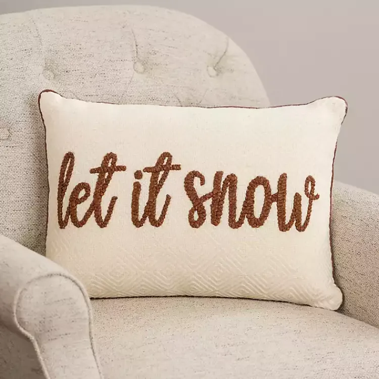 Outlet Let it Snow Diamond Woven Pillow Pillows