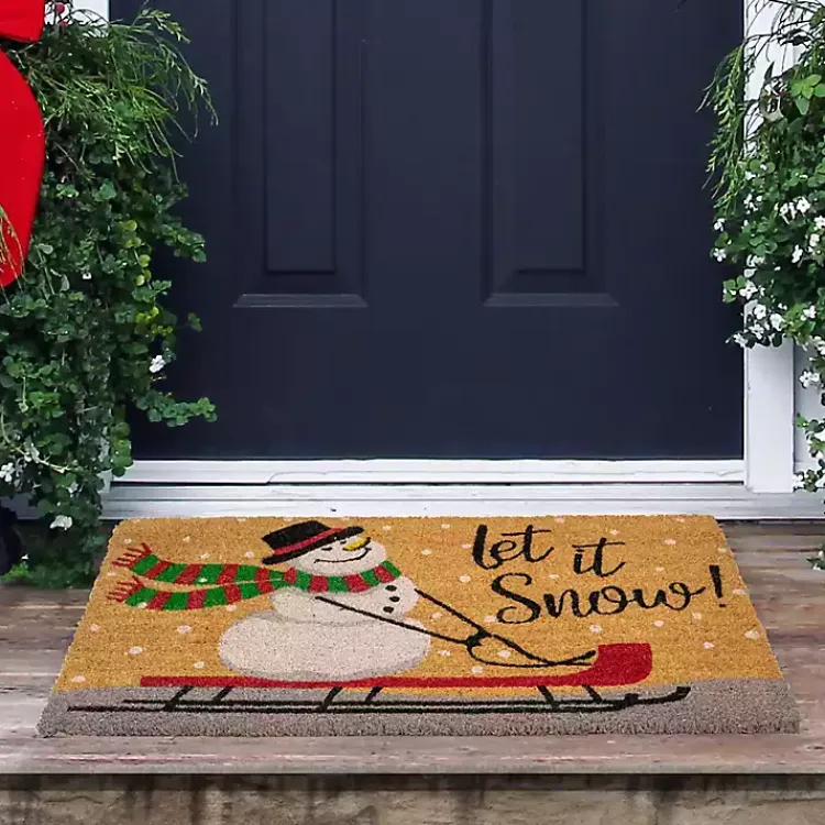 Kirklands Home Doormats|Let It Snow Festive Christmas Doormat