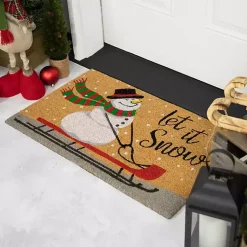 Kirklands Home Doormats|Let It Snow Festive Christmas Doormat