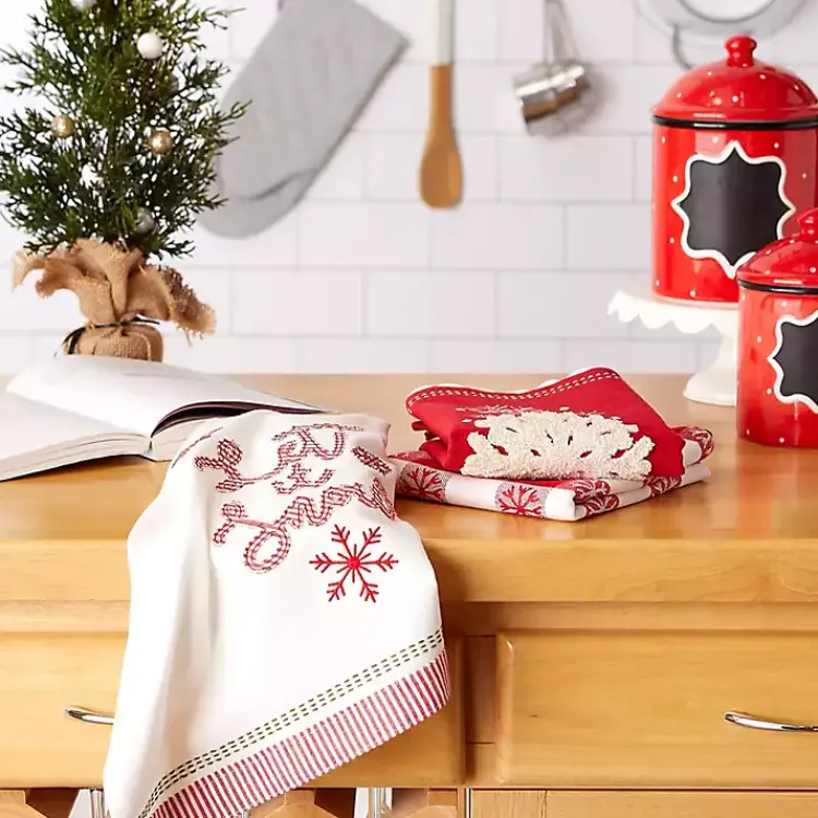 Online Let it Snow Kitchen Towels, Set of 3 Christmas Dining & Entertaining