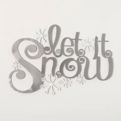 Hot Let it Snow Metal Christmas Wall Sign Christmas Art & Wall Decor