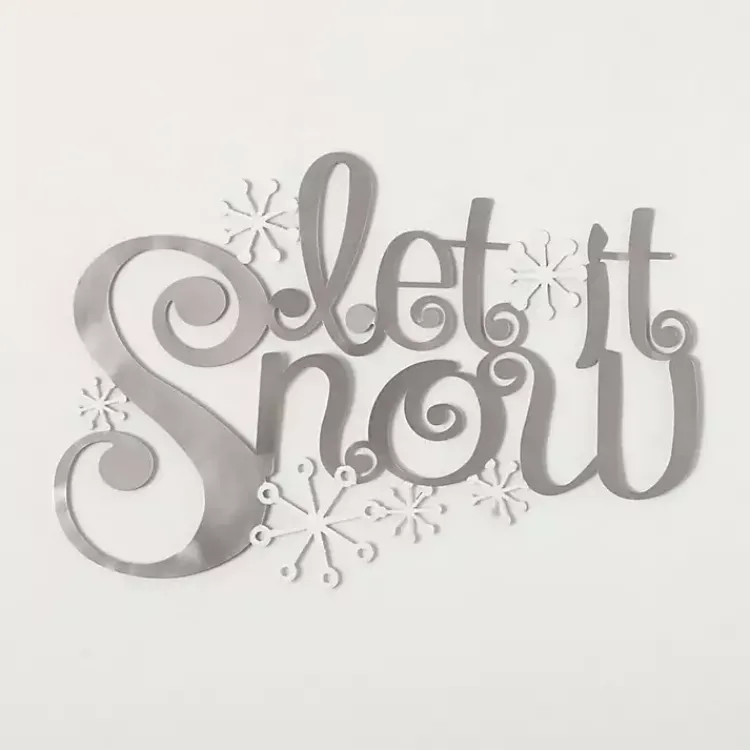 Hot Let it Snow Metal Christmas Wall Sign Christmas Art & Wall Decor
