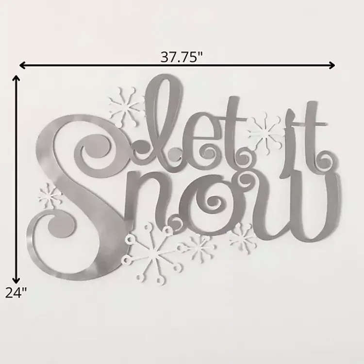 Hot Let it Snow Metal Christmas Wall Sign Christmas Art & Wall Decor