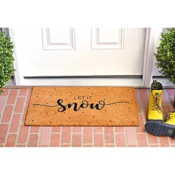 Kirklands Home Doormats|Let it Snow Polka Dot Coir Doormat