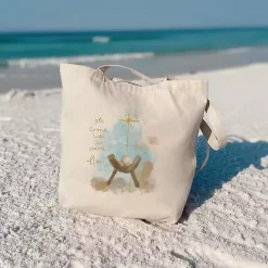 New Let us Adore Him Canvas Tote Bag Christmas Decorations