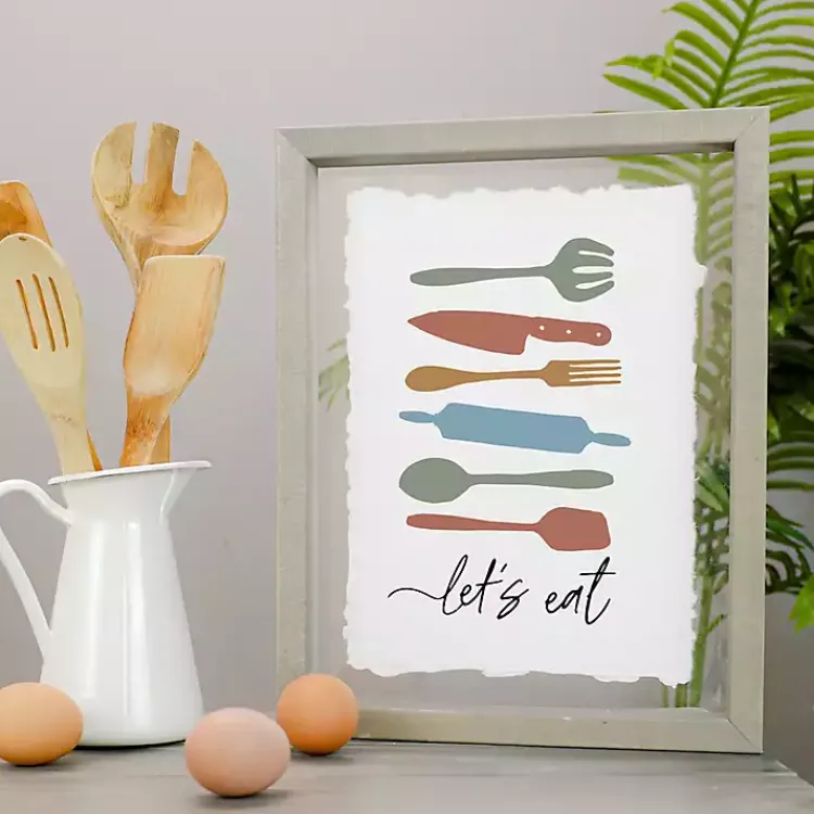 Kirklands Home Wall Quotes & Signs|Let's Eat Framed Wall Plaque