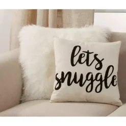 Sale Let's Snuggle Embroidered Throw Pillow Pillows