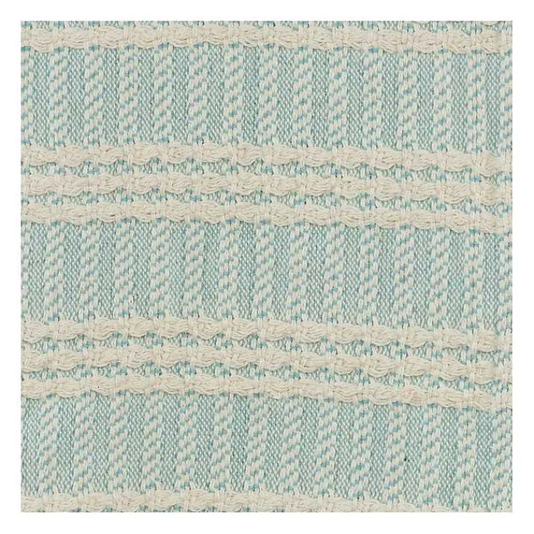Online Light Blue and Ivory Striped Cotton Throw Blankets & Throws