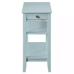 Kirklands Home Accent & End Tables|Light Chairside End Table with Shelves Blue